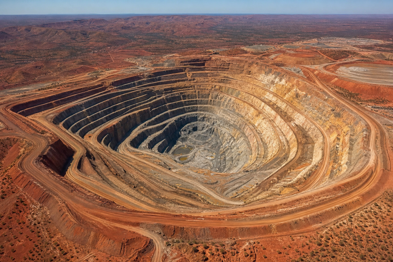 Open-pit mining extraction site